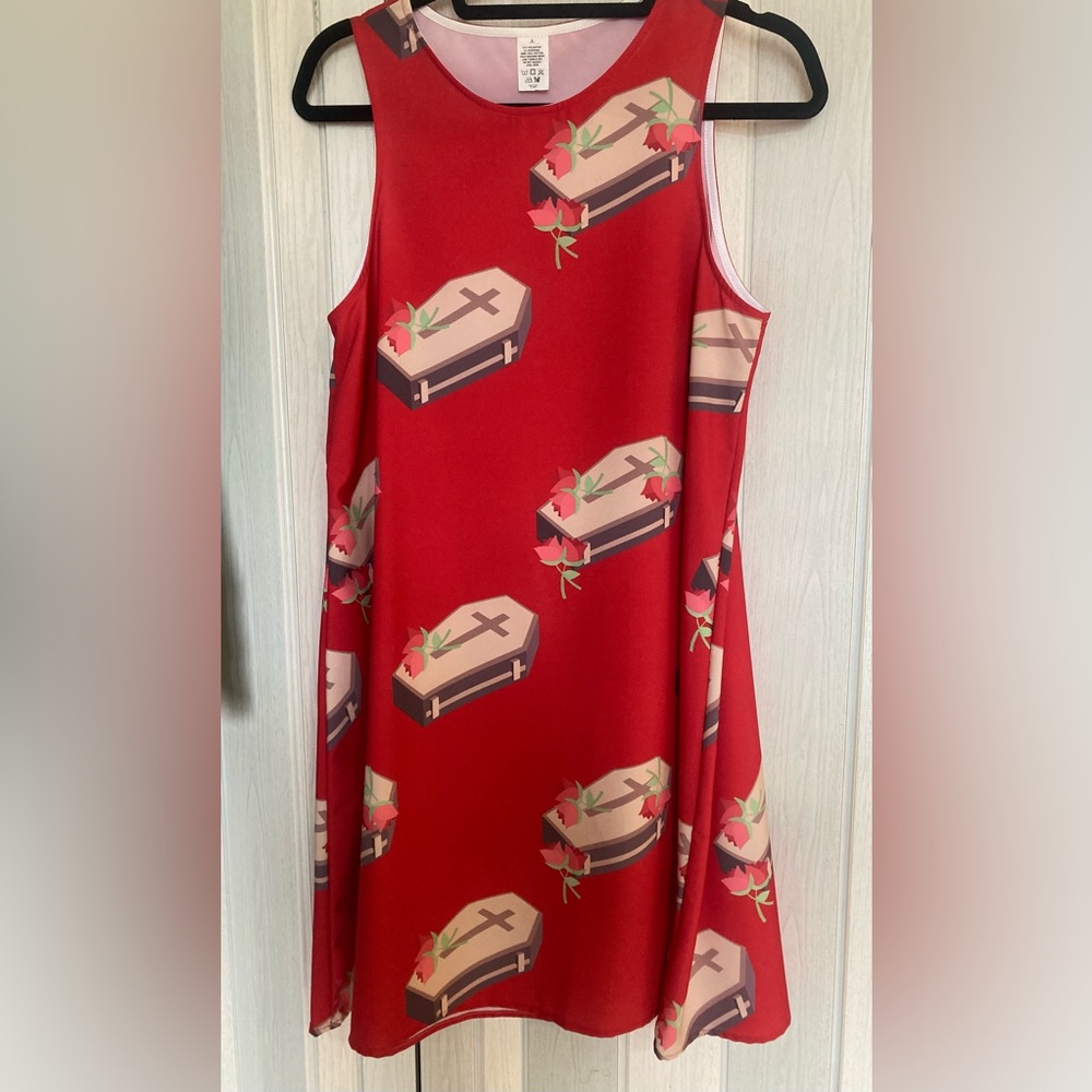 Fun coffin emoji dress